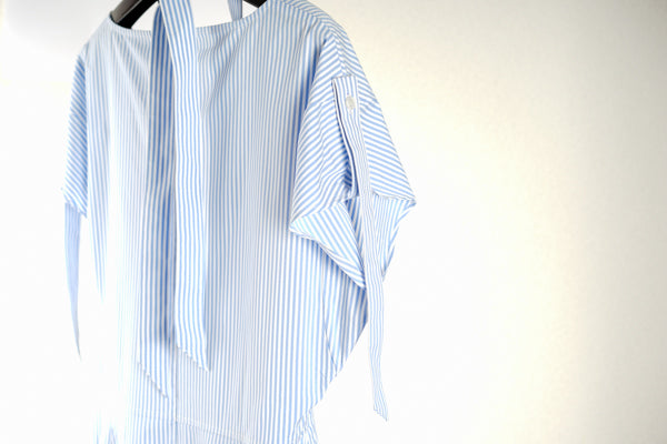 ロングシャツワンピース(ブルー)