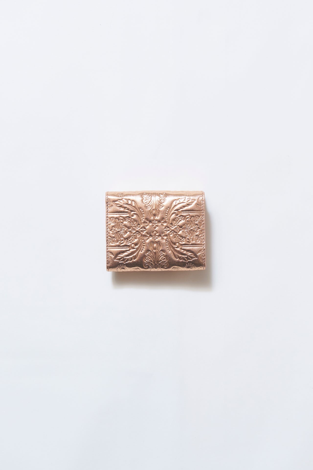 ジャカード三つ折り財布(ピンクゴールド)