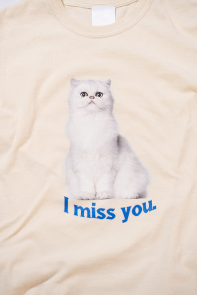 ガーメントダイ猫Tシャツ(IVORY)