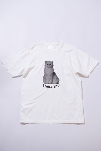 ガーメントダイ猫Tシャツ(WHITE)
