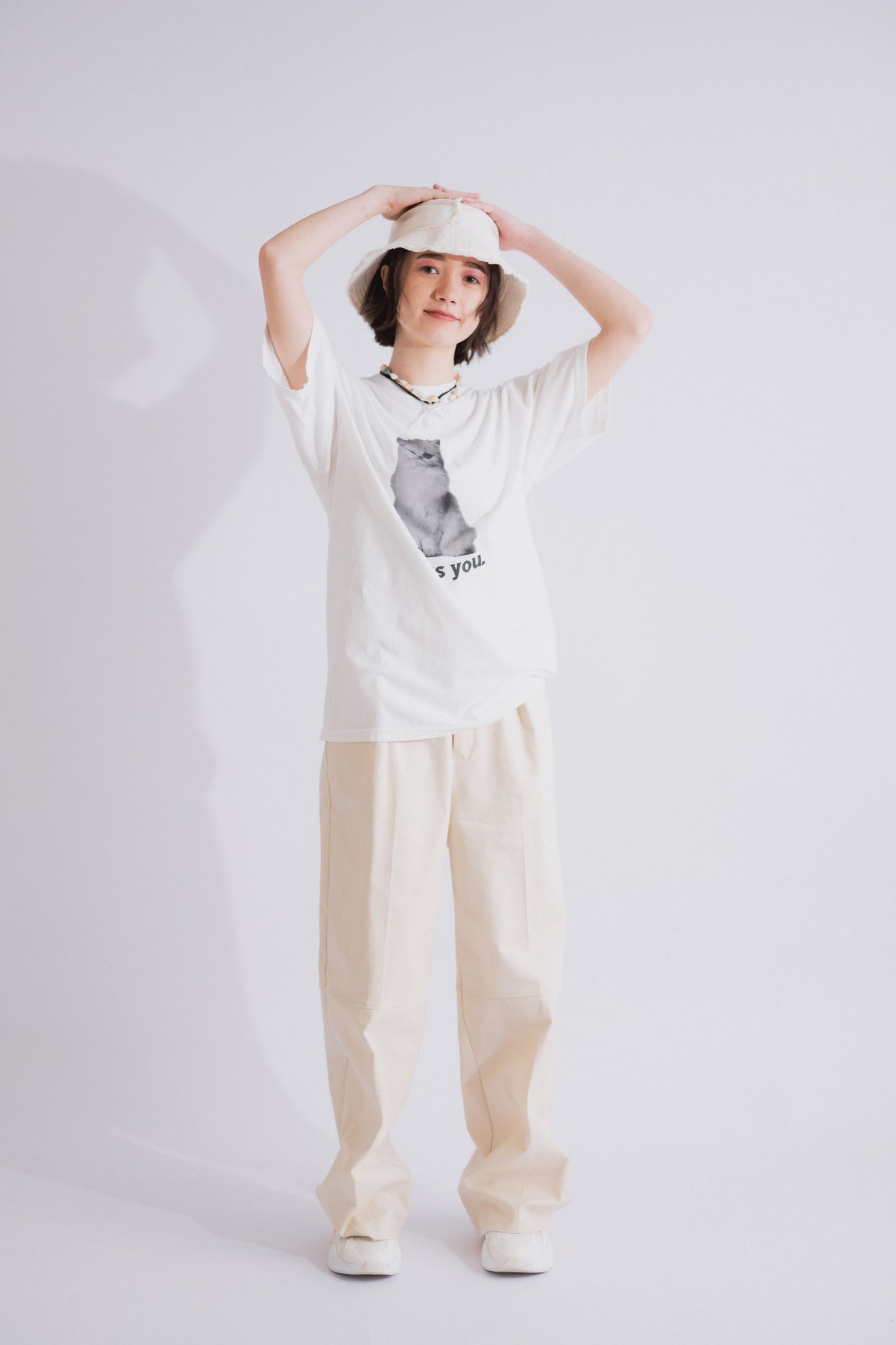 スーパーハイウエストベルト付きチノパン(IVORY)